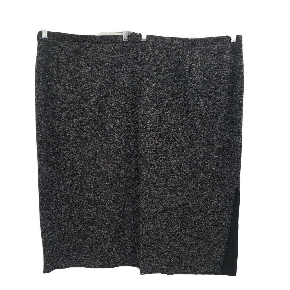 Avenue midi Skirt womens plus size 30 32 split side hem elastic waist speckled